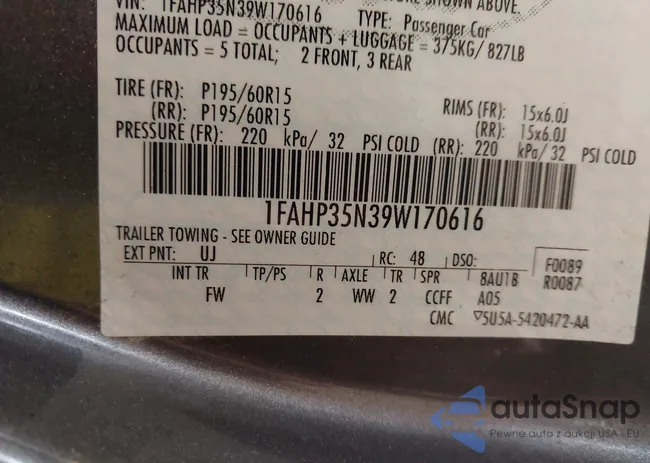 1FAHP35N39W170616: 42696390
