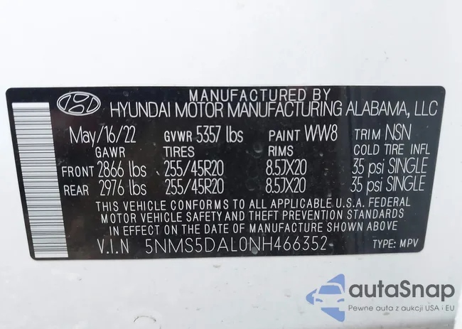 5NMS5DAL0NH466352: 42696393