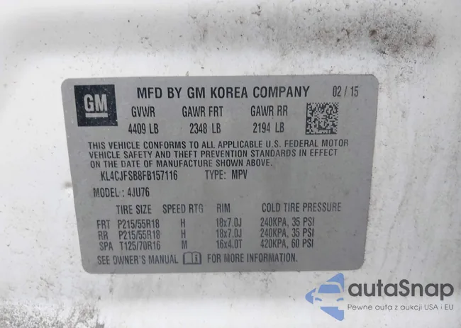 KL4CJFSB8FB157116: 42696665