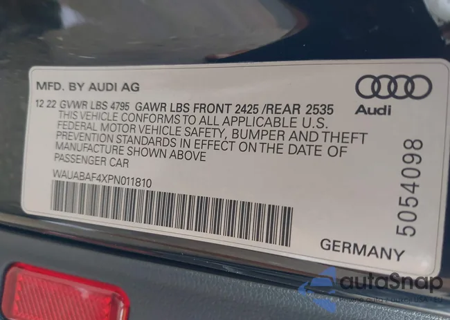 WAUABAF4XPN011810: 42696689