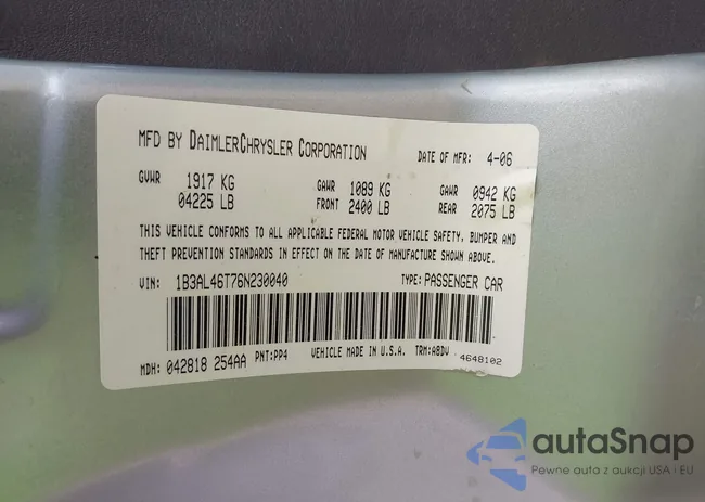 1B3AL46T76N230040: 42696803