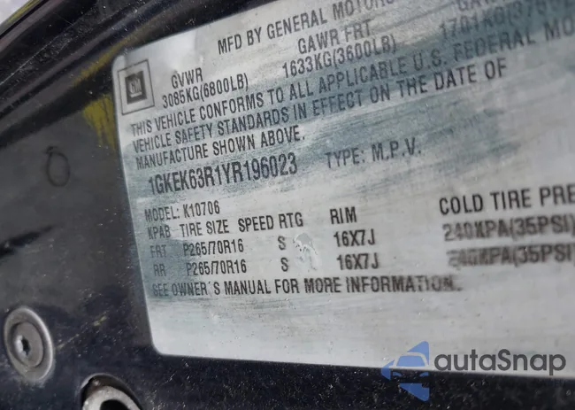 1GKEK63R1YR196023: 42695879