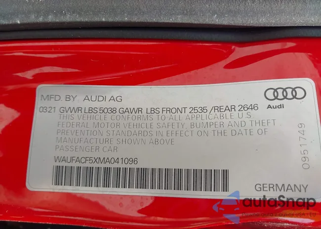 WAUFACF5XMA041096: 42695901