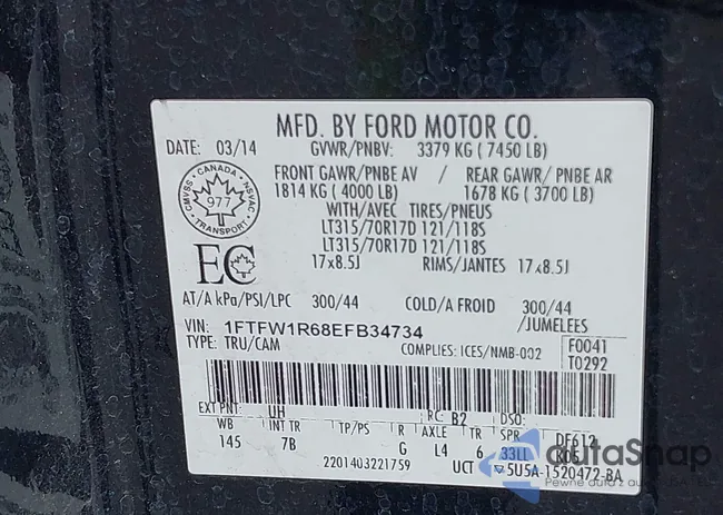 1FTFW1R68EFB34734: 42695974