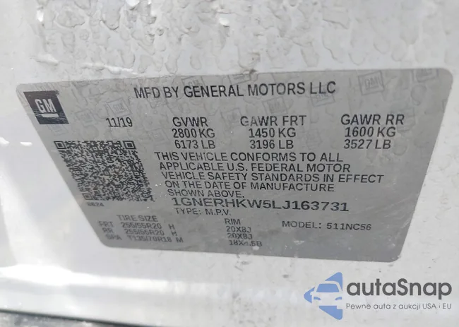 1GNERHKW5LJ163731: 42695976