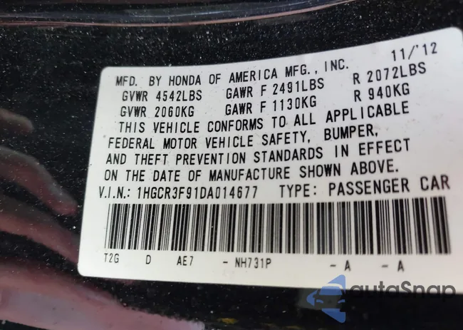 1HGCR3F91DA014677: 42696063