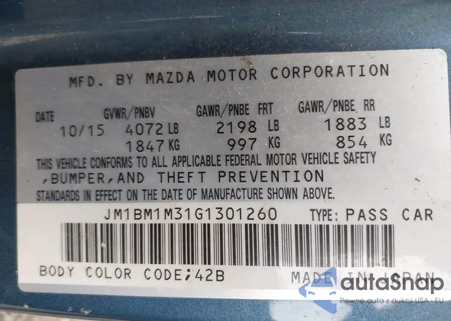 JM1BM1M31G1301260: 42696218