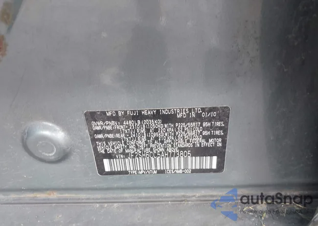 JF2SH6CC5AH773805: 42697368