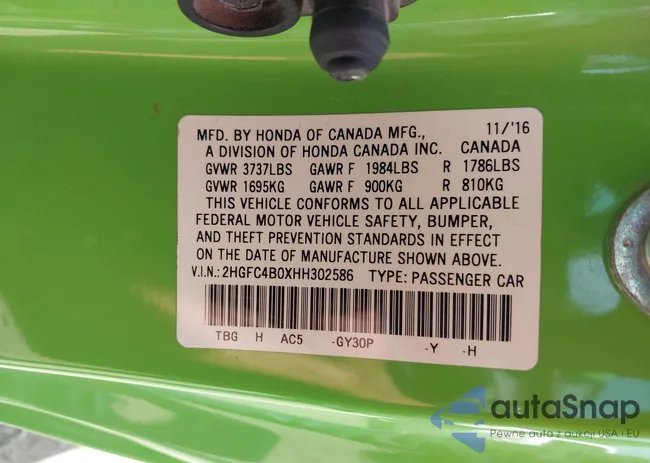 2HGFC4B0XHH302586: 42697491