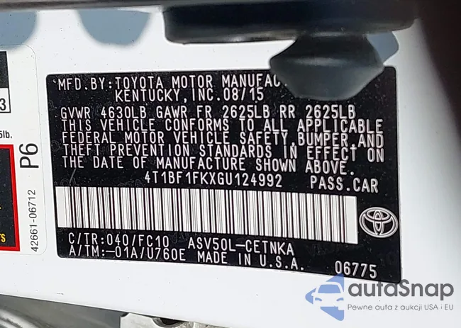 4T1BF1FKXGU124992: 42697523