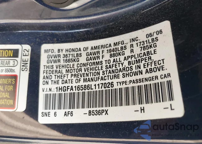 1HGFA16586L117026: 42697592