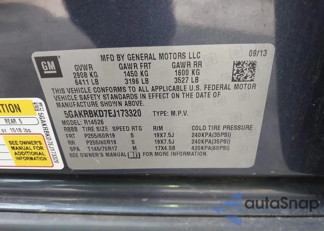 5GAKRBKD7EJ173320: 42697594