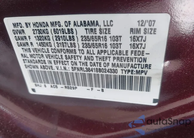 5FNRL38418B024330: 42697701