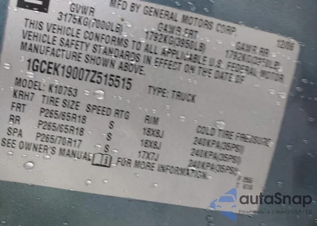 1GCEK19007Z515515: 42696890