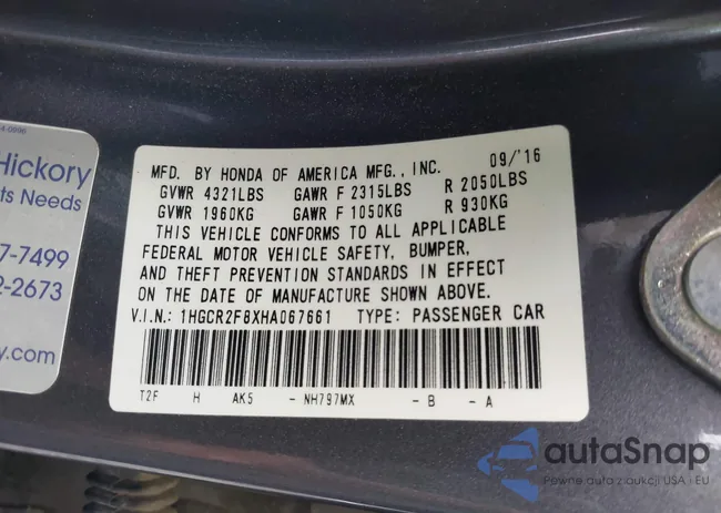 1HGCR2F8XHA067661: 42696930