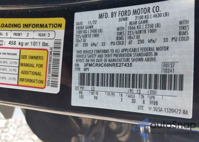 3FMCR9C66NRE27435: 42696958