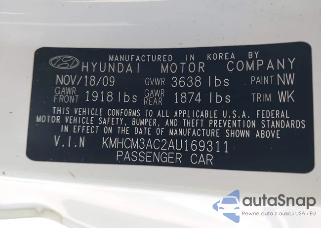 KMHCM3AC2AU169311: 42697111