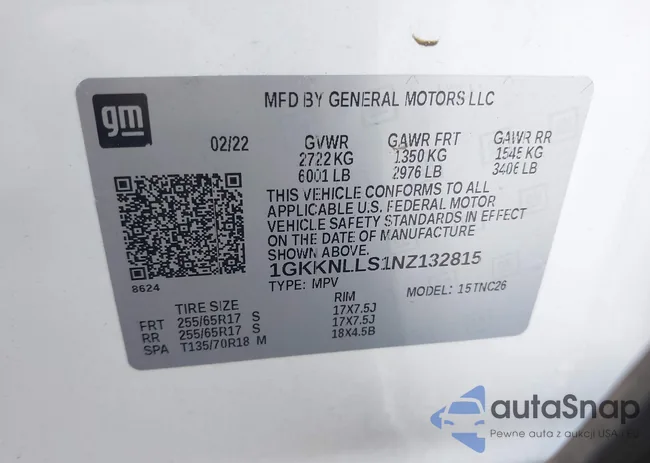 1GKKNLLS1NZ132815: 42697219