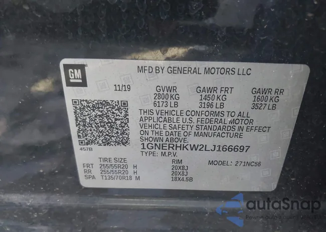 1GNERHKW2LJ166697: 42698279