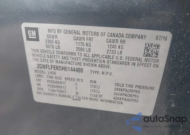 2GNFLFEK5H6144488: 42698370