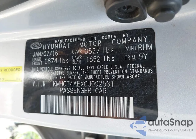 KMHCT4AEXGU092531: 42698381