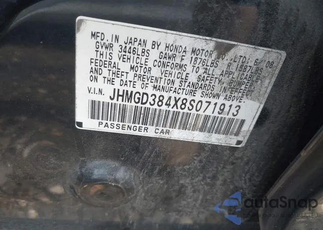 JHMGD384X8S071913: 42698758