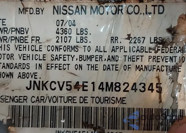JNKCV54E14M824345: 42698823