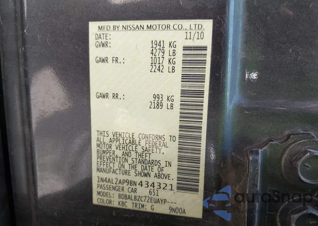 1N4AL2AP9BN434321: 42698853