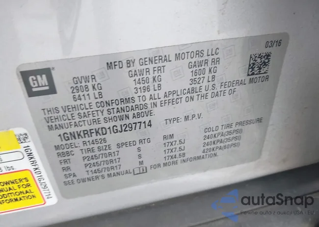 1GNKRFKD1GJ297714: 42698000