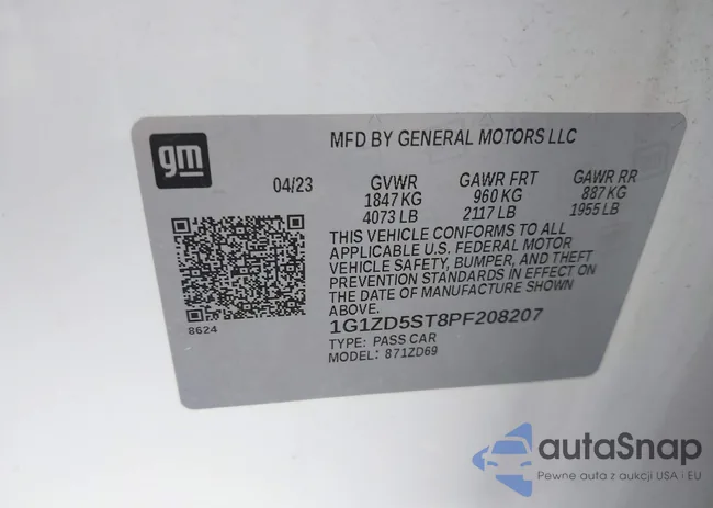 1G1ZD5ST8PF208207: 42698098