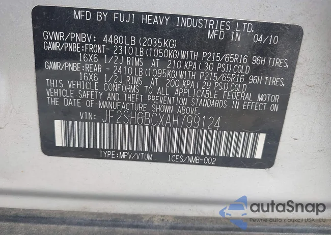 JF2SH6BCXAH799124: 42698114