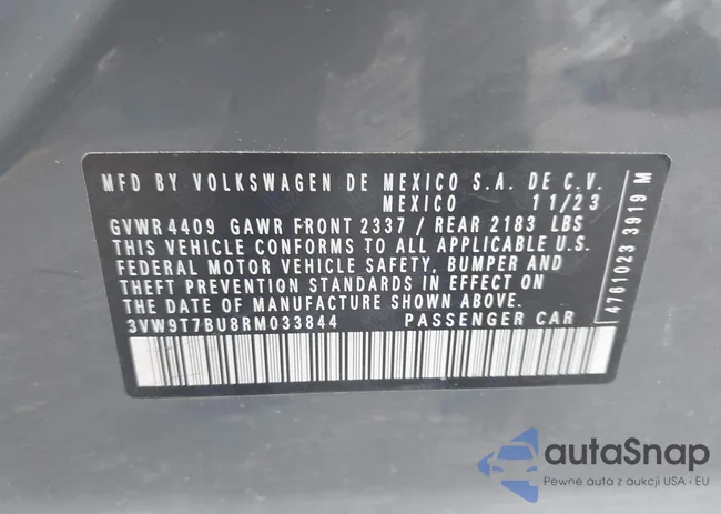 3VW9T7BU8RM033844: 42698165