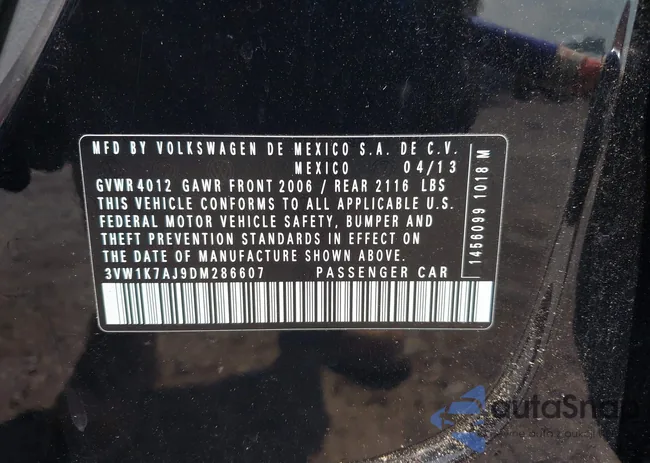 3VW1K7AJ9DM286607: 42699302