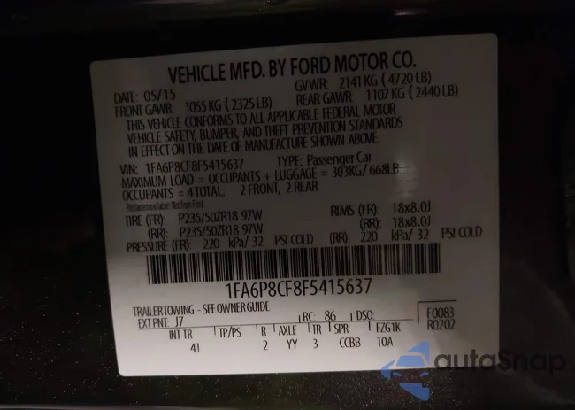 1FA6P8CF8F5415637: 42699721