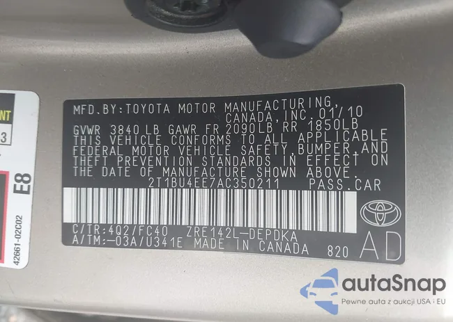 2T1BU4EE7AC350211: 42699780