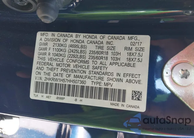 2HKRW1H57HH507360: 42698893