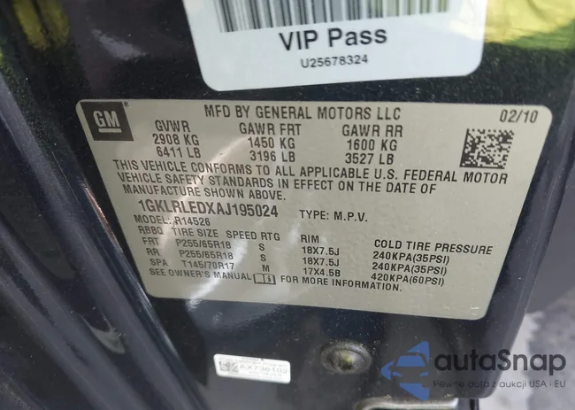 1GKLRLEDXAJ195024: 42698897