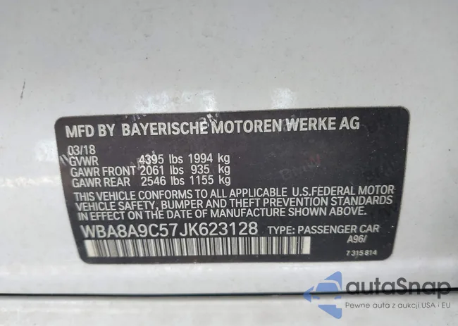 WBA8A9C57JK623128: 42698954