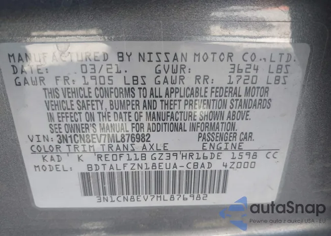 3N1CN8EV7ML876982: 42700538