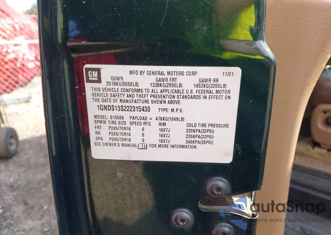 1GNDS13S222315430: 42700697