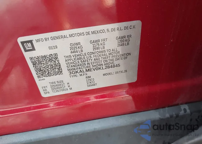 3GKALMEV0KL284845: 42700153