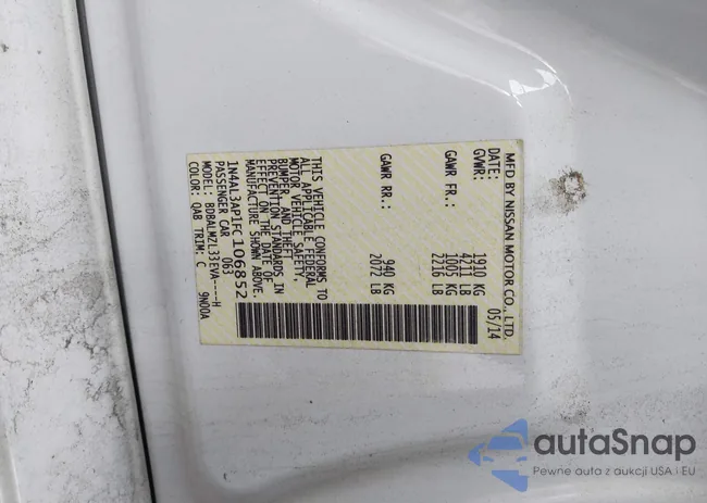 1N4AL3AP1FC106852: 42700157