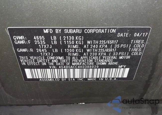 4S4BSACC4H3388029: 42700236