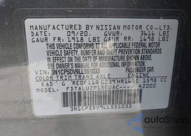 3N1CP5DV9LL551033: 42700240