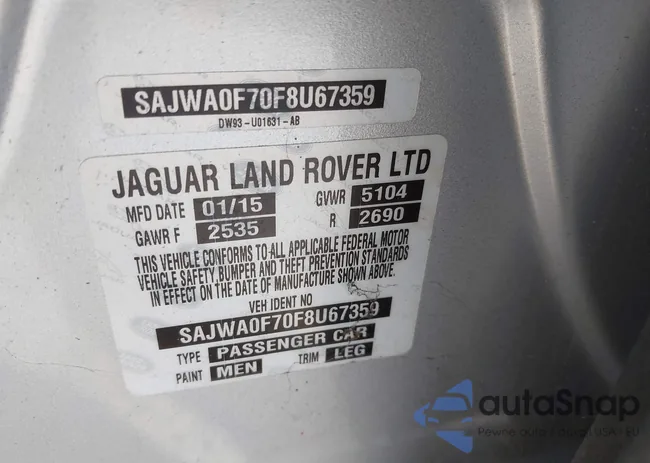 SAJWA0F70F8U67359: 42701277