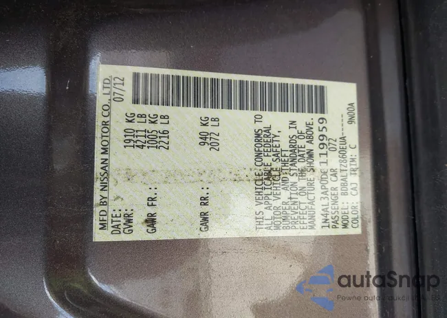 1N4AL3AP0DC119959: 42701418