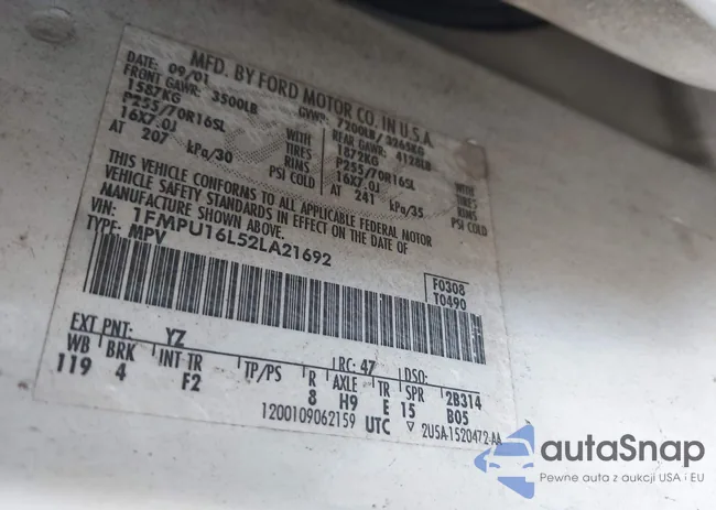 1FMPU16L52LA21692: 42701692