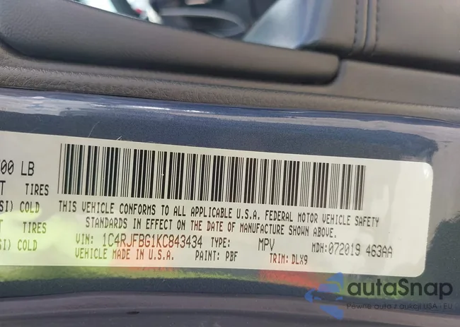 1C4RJFBG1KC843434: 42701792