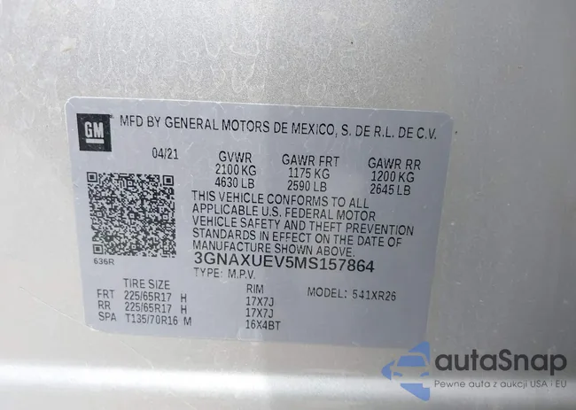 3GNAXUEV5MS157864: 42700858