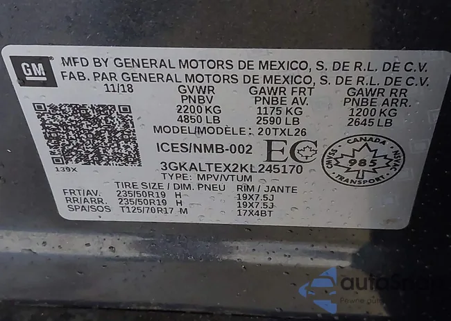 3GKALTEX2KL245170: 42701095